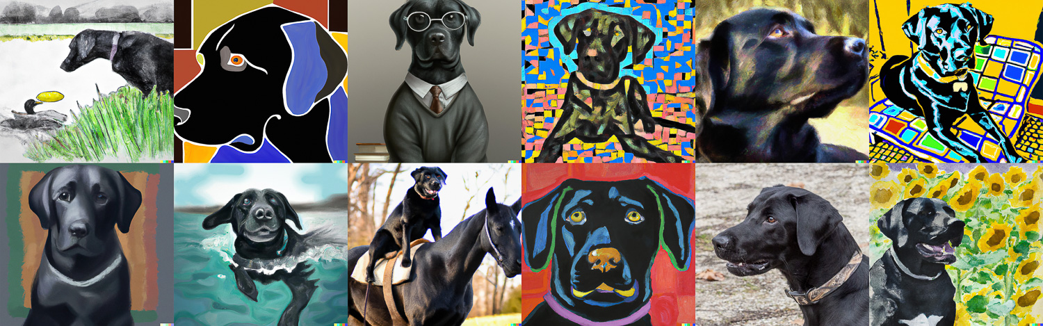 179: Black lab images by artificial intelligence